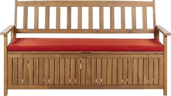 Beliani Heller Holzfarbton Rot 60x160x91