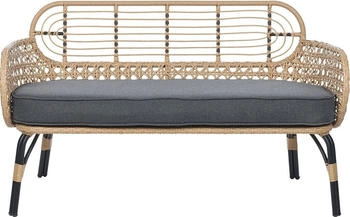 Beliani Gartensofa Naturfarben Beige Grau Schwarz 59x122x79