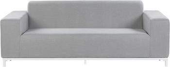 Beliani Gartensofa Grau Weiss 84x185x67
