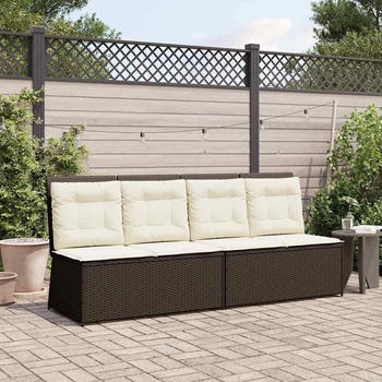 vidaXL mit Kissen Braun Poly Rattan (3394468)