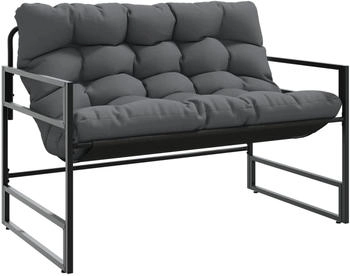 furnicato mit Kissen Anthrazit 113 cm Stahl