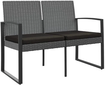 furnicato 2-Sitzer mit Kissen Dunkelgrau PP-Rattan