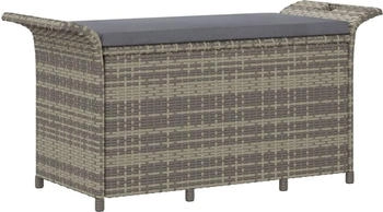 vidaXL Gartenbank mit Kissen 116x46x57 cm Poly Rattan Grau (363418)