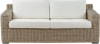 Beliani Gartensofa 90x194x70cm Naturfarben Beige Weiss