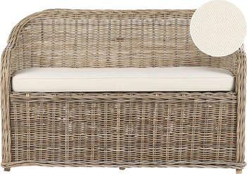 Beliani Gartensofa 69x141x86cm Naturfarben Weiss