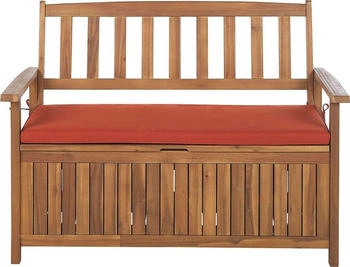 Beliani Gartenbank 60x120x91cm Heller Holzfarbton Rot