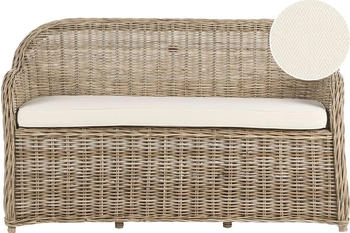 Beliani Gartensofa 69x150x87cm Naturfarben Weiss