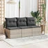 vidaXL Gartensofa mit Kissen 3-Sitzer Poly Rattan Hellgrau (366194)