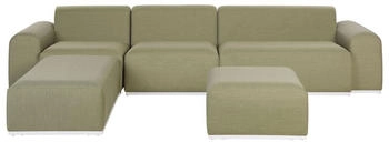 Beliani Lounge Set BATTIFOLLO Olivgrün