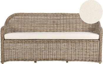 Beliani Gartensofa 66x189x87cm Naturfarben Weiss