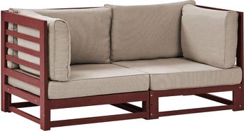 Beliani Gartensofa TRANI 75x150x72cm Dunkelrot