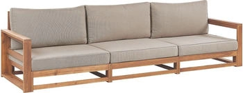 Beliani Gartensofa 75x269x72cm Naturfarben Beige Weiss