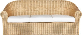 Beliani Gartensofa 75x202x82cm Naturfarben Weiss