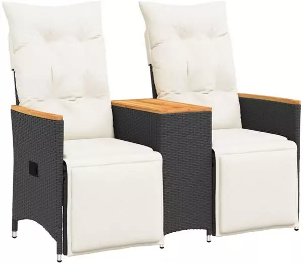 VidaXL Gartensofa 2-Sitzer Aus Akazienholz – Mit Kissen, Modular, Für Terrasse & Garten