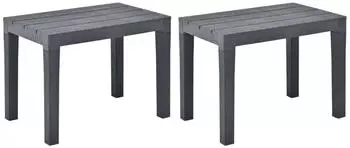 furnicato Gartenbank 2 Stk. Kunststoff Anthrazit
