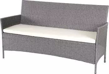 MCW 3-Sitzer Poly-Rattan Hamar Grau/Creme