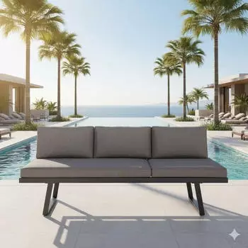OUTLIV. Lucca Diningsofa Aluminium/Olefin Dunkelgrau (SET-200547610)