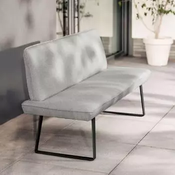 Niehoff Elba Diningsofa Stahl/Olefin Natur Dunkelgrau (G627-544-160)