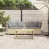 vidaXL Gartensofa mit Kissen Poly Rattan Beige (4104126)