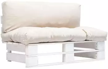 vidaXL Outdoor-Sofa Paletten mit Kissen Kiefernholz Sandfarben (277377)