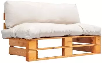 vidaXL Outdoor-Sofa Paletten mit Kissen Kiefernholz Sandfarbe (277443)