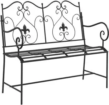 vidaXL Gartenbank 104 x 54 x 93cm Stahl Schwarz (42008113)
