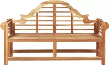 Beliani Gartenbank 60x196x108cm Heller Holzfarbton