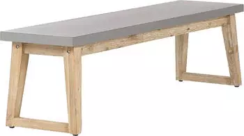 Beliani ORIA 40x160x45cm Grau Heller Holzfarbton
