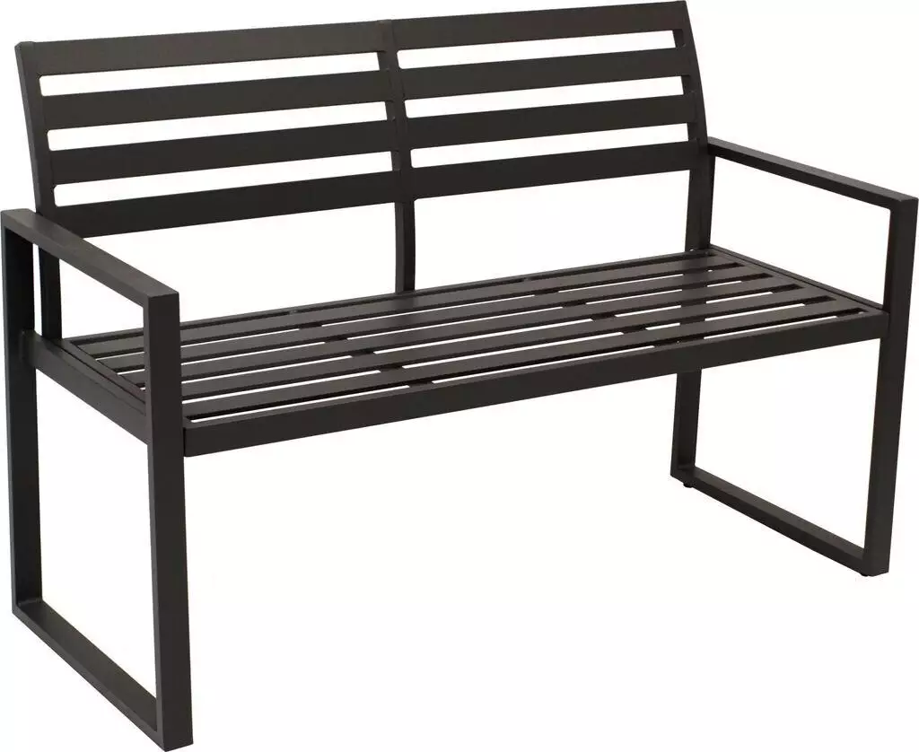 DEGAMO Gartenbank 2-sitzer Aluminium schwarz Alu-Gartenbank
