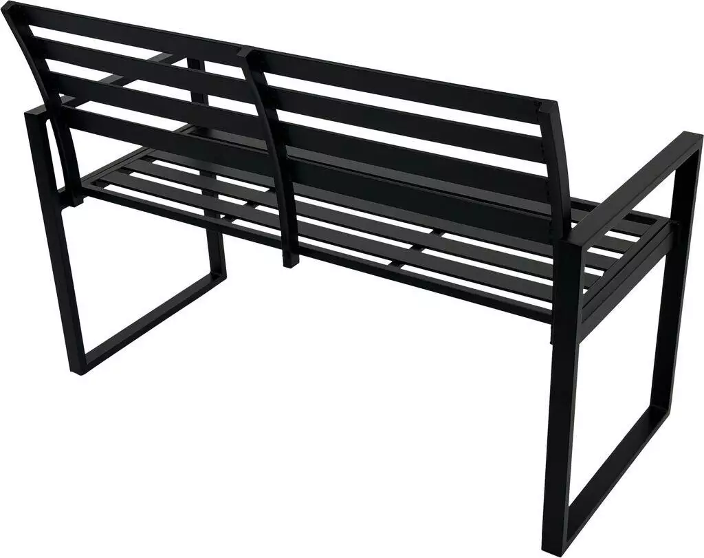 DEGAMO Gartenbank 2-sitzer Aluminium schwarz Alu-Gartenbank