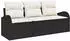 vidaXL Garten-Sofa-Set 3-teilig mit Kissen Poly-Rattan Schwarz (3345897)