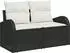 vidaXL Garten-Sofa-Set 3-teilig mit Kissen Poly-Rattan Schwarz (3345897)