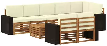 vidaXL Sofagarnitur Massivholz Akazie, 9-tlg. (3384541)