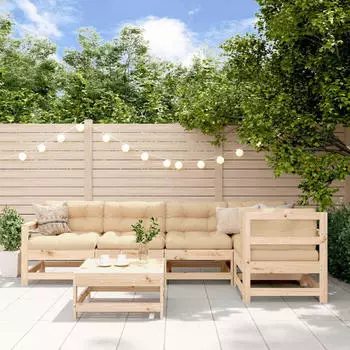 vidaXL 6-tlg. Garten-Lounge-Set Massivholz Kiefer (3186459)