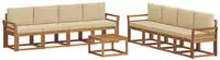 vidaXL Outdoor-Sofagarnitur mit Kissen 9 pcs Natur und Beige