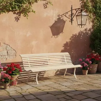 Fermob Louisiane Gartenbank 200cm, Stahl, Latte-Beige (Louisiane 200)