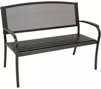 DEGAMO Como Gartenbank 2-Sitzer Streckmetall anthrazit (21424)