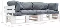 vidaXL 2-tlg. Garten-Palettensofa-Set Kissen in Grau Kiefernholz