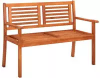 vidaXL 2-Sitzer-Gartenbank mit Auflage 120 cm Massivholz Eukalyptus