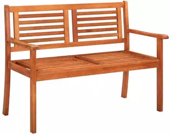 vidaXL 2-Sitzer-Gartenbank mit Auflage 120cm Massivholz Eukalyptus (3060982)