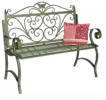 DanDiBo Gartenbank Metall Patina Gr&uuml;n 2-Sitzer, 120cm (96021)