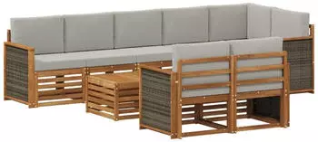 vidaXL Gartenlounge-Set Massivholz Akazie, 8-tlg (3384527)
