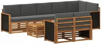 vidaXL Gartenlounge-Set Massivholz Akazie, 8-tlg (3384523)