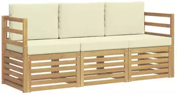 vidaXL Gartenlounge-Set Massivholz Akazie, 3-tlg (3391295)