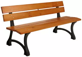 Mendler HWC-O20 Gartenbank 3-Sitzer Gusseisen Kiefer 170cm Teak (109432)