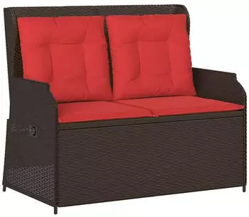 vidaXL Gartenbank Polyrattan, Braun (3394464)