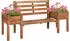Outsunny Gartenbank mit 2 Blumenkästen und Entwässerungslöchern