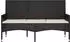 vidaXL 3-Sitzer mit Kissen Poly Rattan Schwarz (319492)