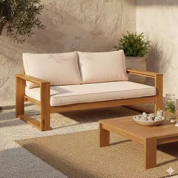 OUTLIV. Santa Cruz Gartenloungesofa Akazie/Polyester Natur (41-2208)