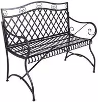Garden Pleasure Gartenbank "PORAK" mit Armlehne und Verzierungen